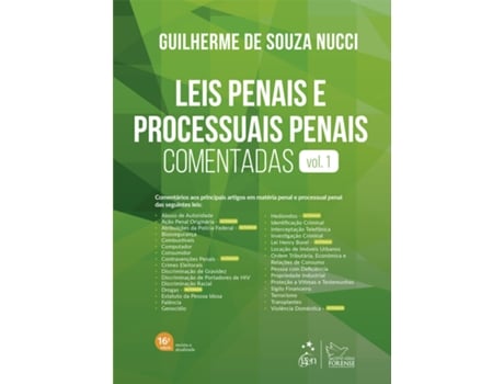 Livro Leis Penais E Processuais Penais Comentadas - Vol.1 - 16 Edição 2025 De Guilherme De Souza Nucci (português Do Brasil)