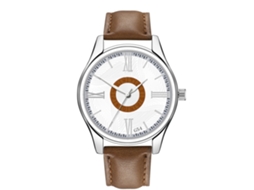 Reloj De Pulsera De Cuarzo Para Hombres Con Correa De Pu Fashionable (café Oscuro Blanco)