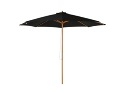 Guarda Sol Madeira 300cm Bambu Preto VELTRIX