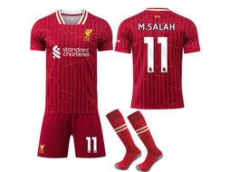 Kit De Futebol Liverpool Home Com Meias Para Crianças E Adultos 2024 25 Salahjsr No.11 M.salah Aquaforge