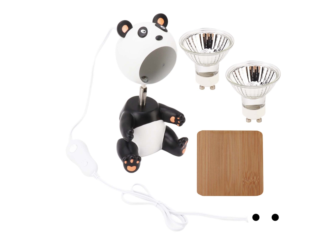 Lâmpada Derretedor de Cera com Timer Forma Panda Robô Ajustável Brilho Metal Gu10 | S/MARCA