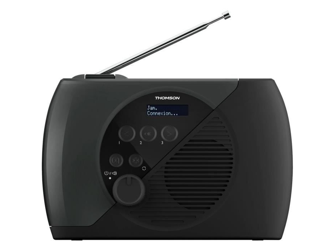 Rádio Thomson DAB FM em cinza e preto