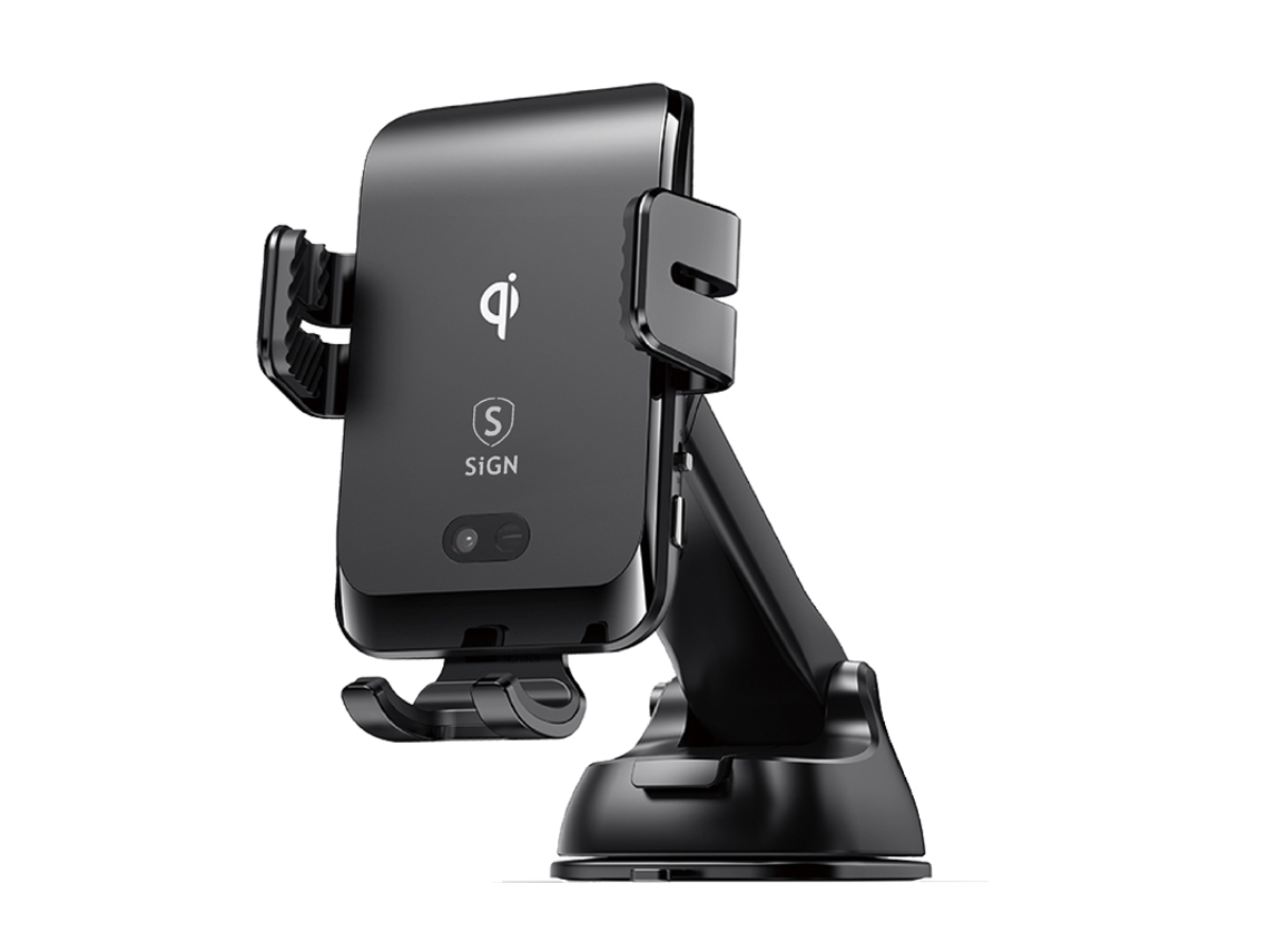 Suporte Veicular Para Smartphones Com Carregamento Sem Fio, De 4,7" A 6,8" - Preto