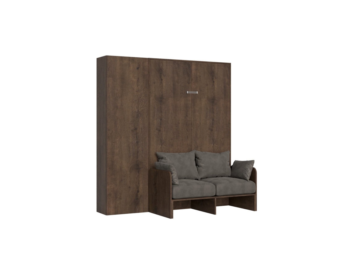 Cama Kentaro Walnut Sofà Coluna Esquerda ITAMOBY Castanho (220x70x70cm)