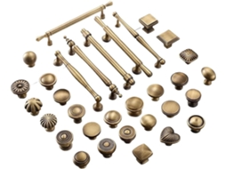 1 Peça Puxador De Porta Armário Em Cobre Puro Com Acabamento Antigo, Estilo Bronze, Para Gavetas E Móveis, Com Furo