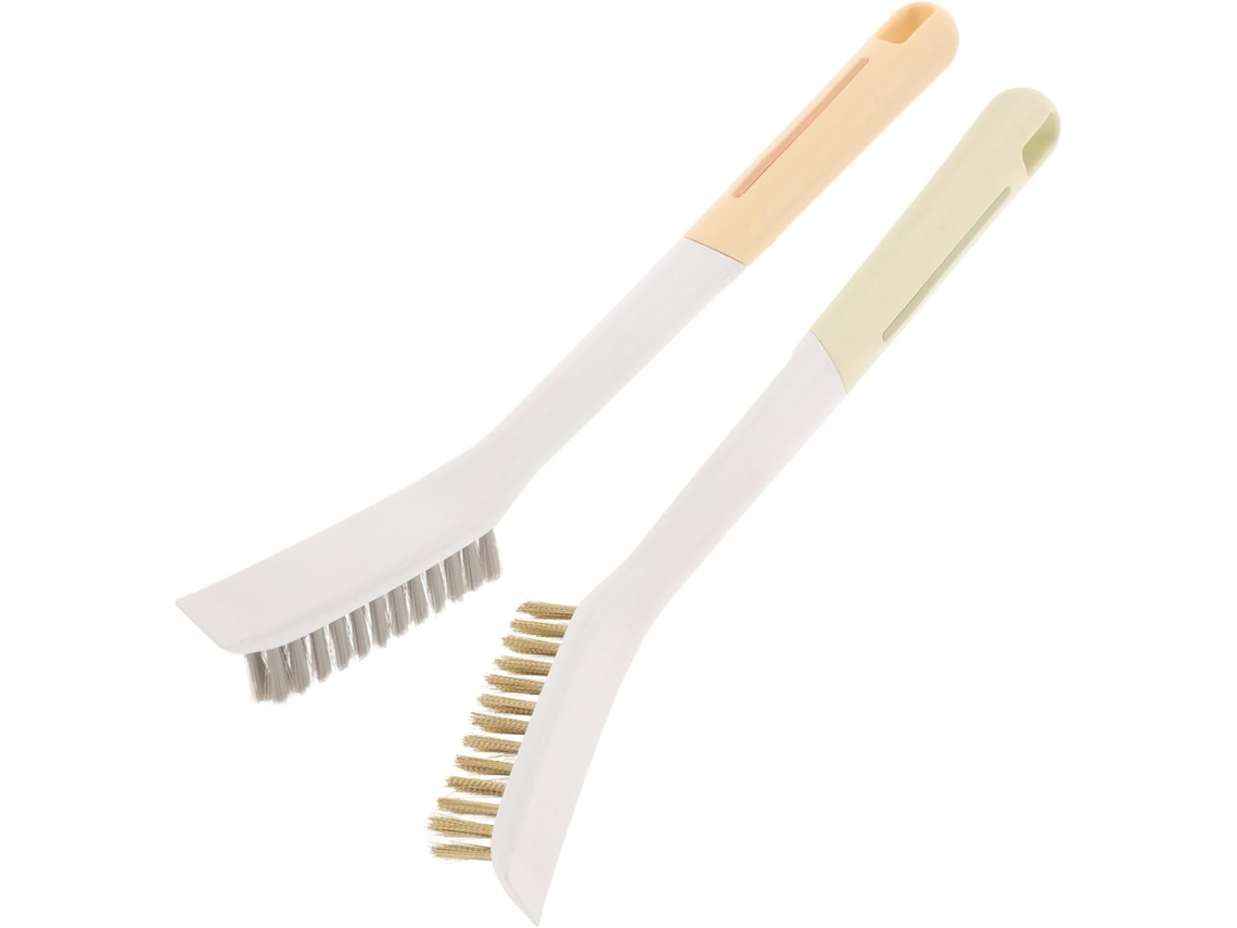 Escova De Limpeza Fogão Com Cabo Longo Fio Cobre, 2 Peças Para Uso Doméstico Na Cozinha E Limpeza De Ranhuras