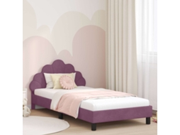 Vidaxl Estrutura De Cama Infantil Com Cabeceira Roxo 90 X 200 Cm