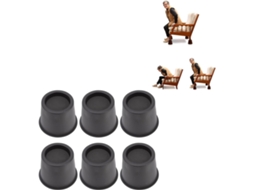 Elevadores De Cama Redondos 7, 6cm 3 Polegadas, Pacote Com 6 Unidades, Pretos, Com Espuma Premium, Antiderrapantes E