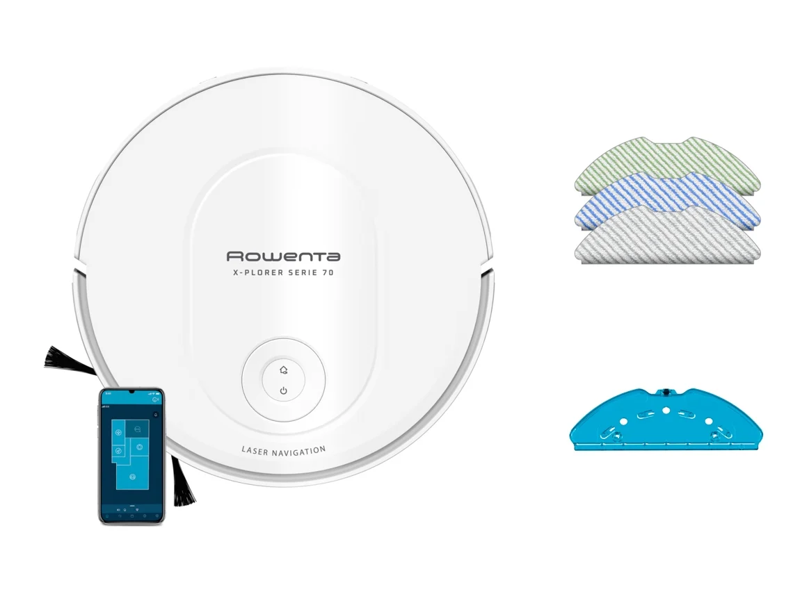 Aspirador Robô ROWENTA X-Plorer Serie 70 Animal & Allergy Kit RR8477WH (Autonomia: 120 min - Branco)