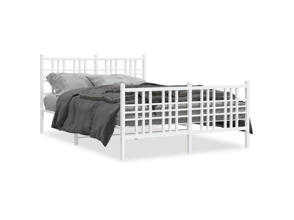 Estrutura de Cama com Cabeceira e Pés Metal Branco MAISON EXCLUSIVE 120x200 cm