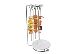 Espetos De Churrasco Em Aço Inoxidável Com Suporte Conjunto De Agulhas Para Grelhar Ferramentas Reutilizáveis