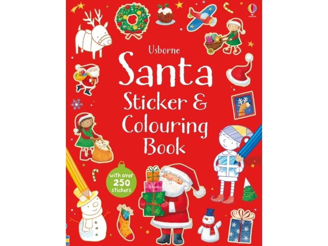 Livro Santa Sticker and Colouring Book de Sam Taplin (Inglês)