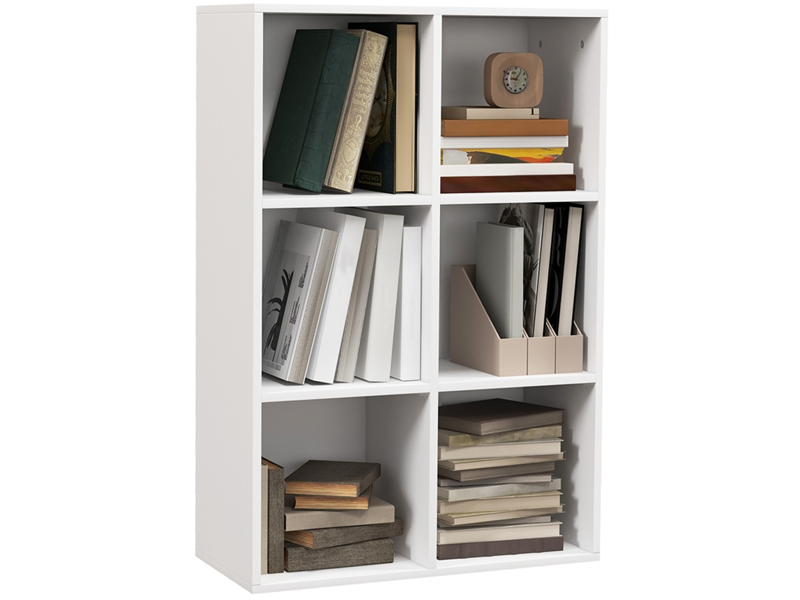 Estante Moderna 6 Cubos, 65,5x30x97,5cm, Branco