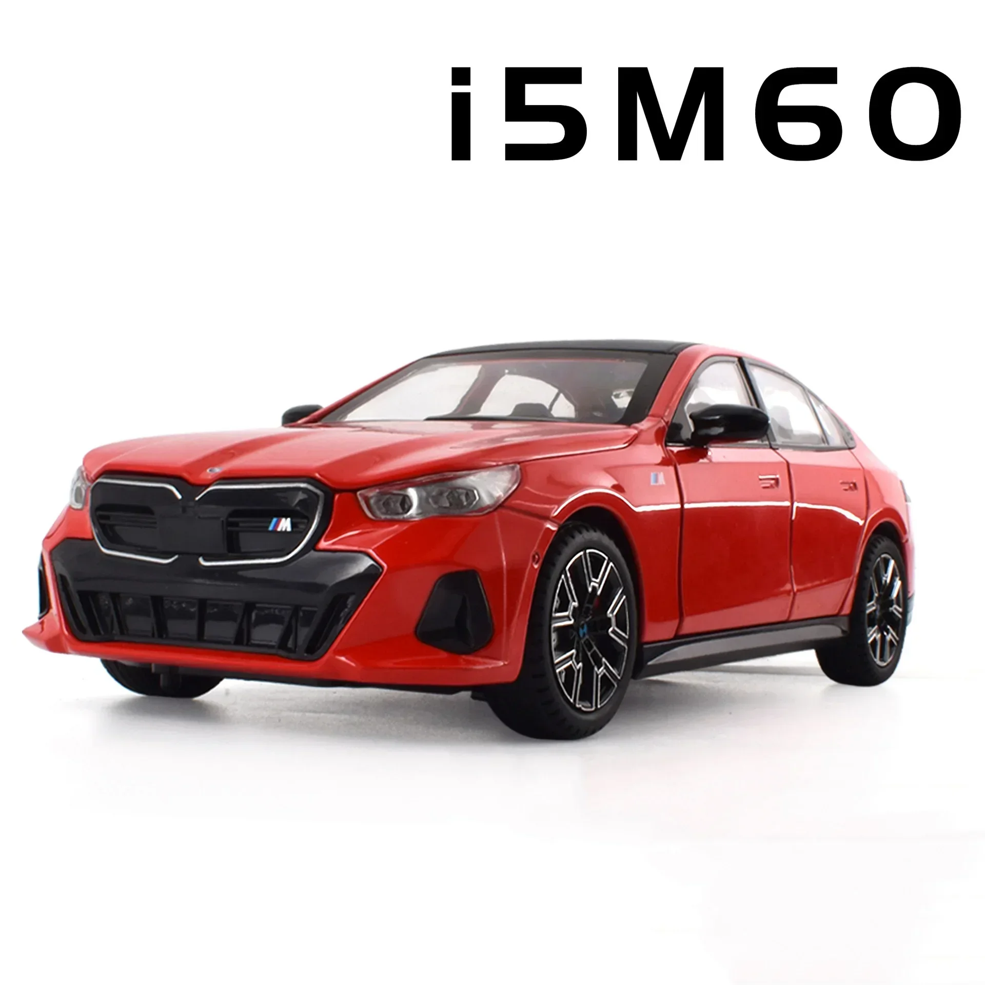 (i5m60 Vermelho) Miniatura De Carro Esportivo Em Escala 1:24, Com Funções De Som E Luz, E Portas Que Podem Ser Abertas.