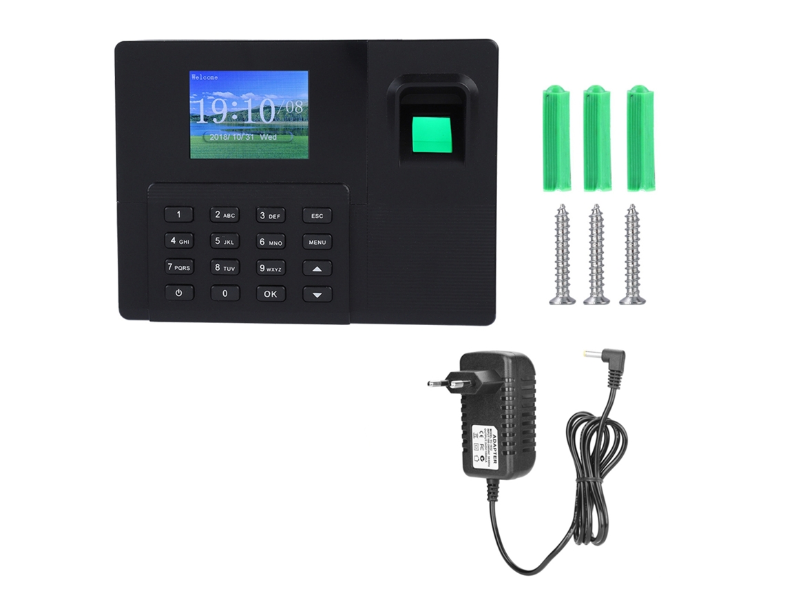 Máquina Inteligente De Controle De Acesso E Relógio De Ponto Com Impressão Digital (tela Tft Lcd De 2,8 Polegadas, Tensão Larga Padrão Ue 100-240v)
