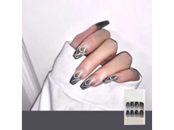 Unhas Falsas De Chama Artificial À Prova D'água Moda Prensáveis Unhas Cheias Cofre