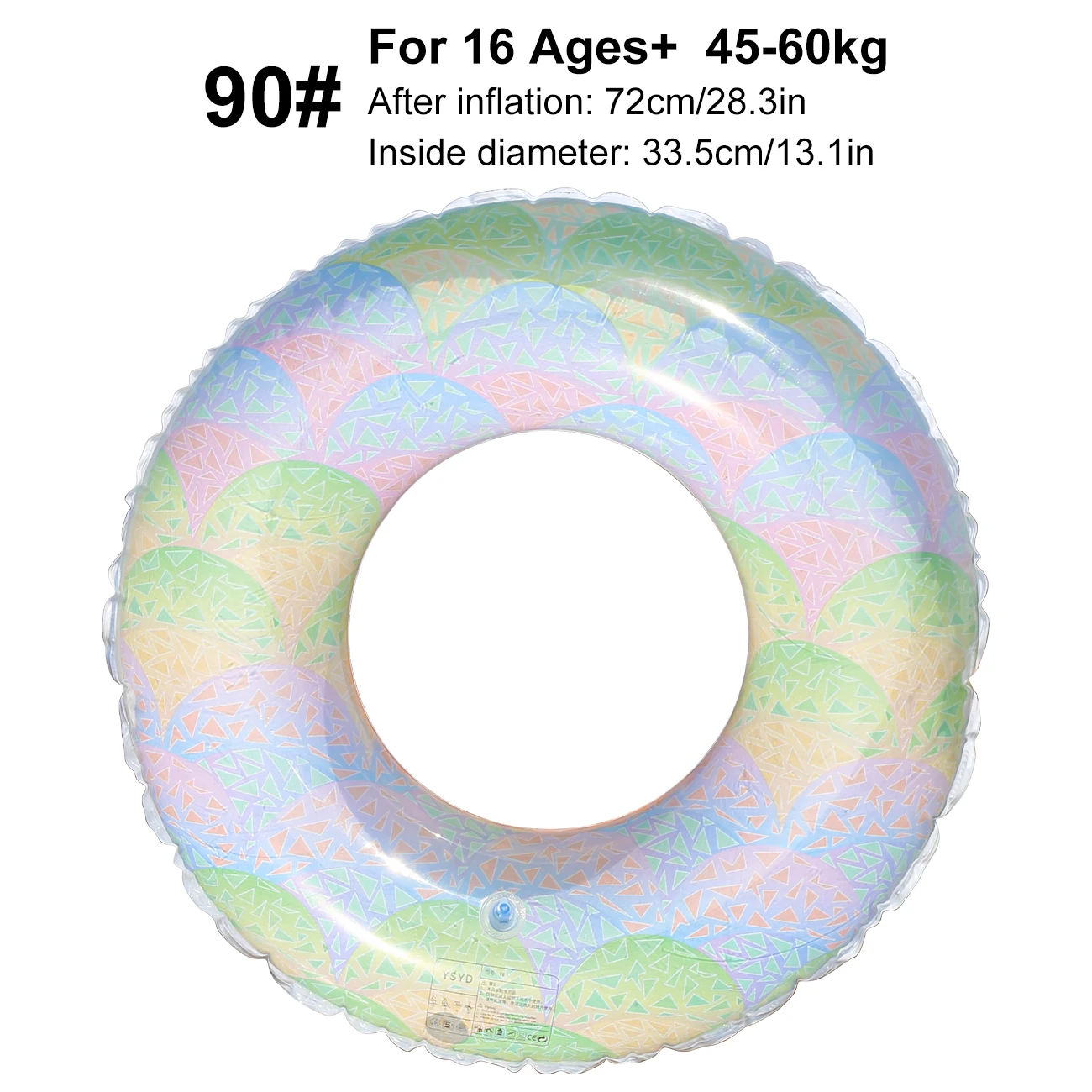 (90) Uma Boia Inflável Para Piscina, Uma Boia De Natação Colorida E Estampada E Uma Boia Para Piscina.