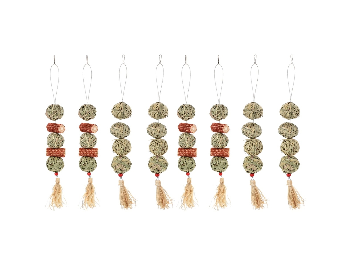 8 brinquedos para coelhos, brinquedos de palha trançada para roer, ideais para porquinhos-da-índia, coelhos, chinchilas e hamsters.