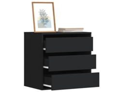 Vidaxl Cómoda 60x41x58 Cm Derivados De Madeira Preto