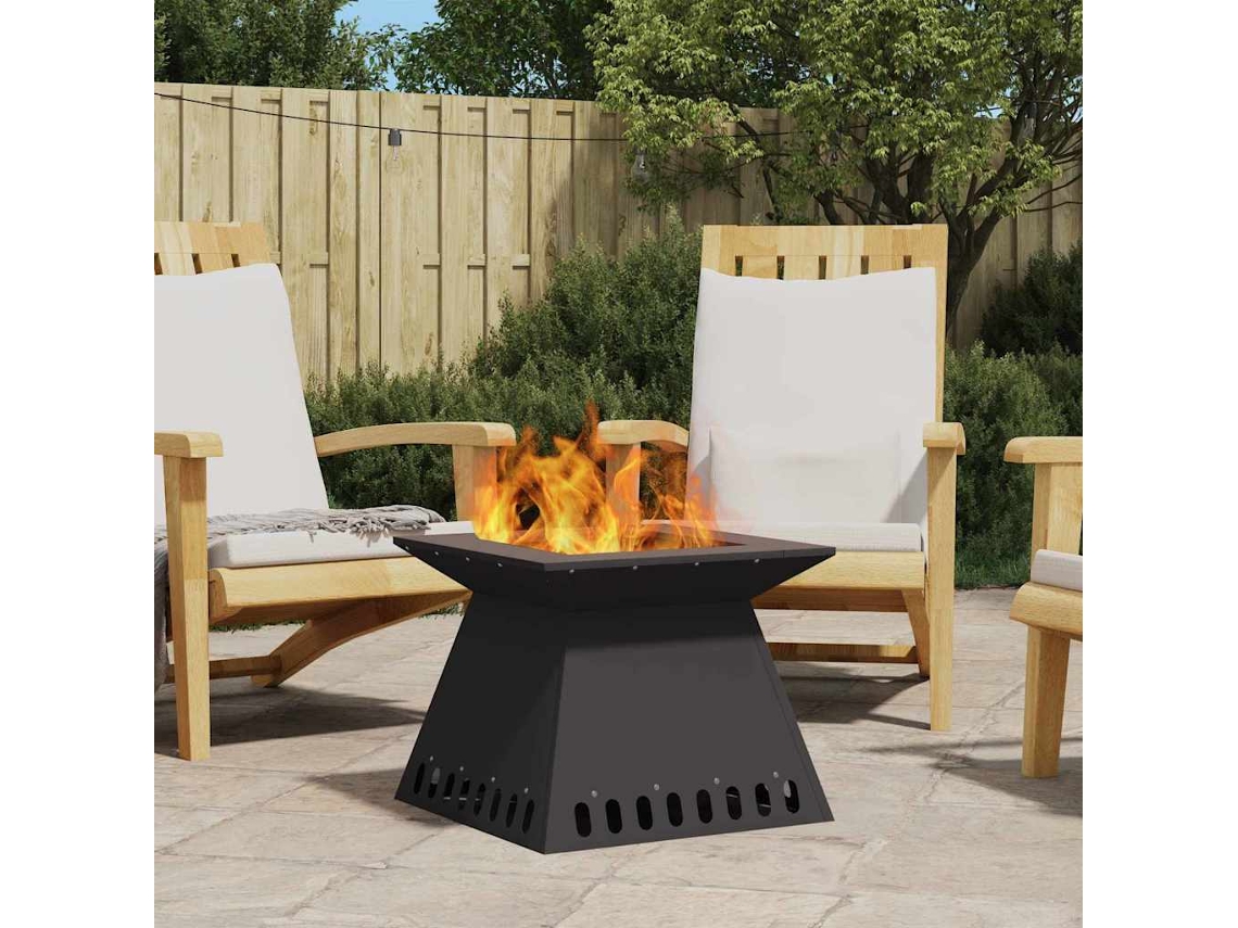 Vidaxl Bowl De Fogo Preto 48 X 48 X 40 Cm Aço Corten