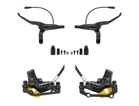 Kit de freio hidráulico Y5 preto dianteiro direito traseiro esquerdo porca