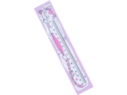 Régua sólida de 15 cm com escala transparente, ferramenta de medição com carimbo Gatinhos para design e ensino.