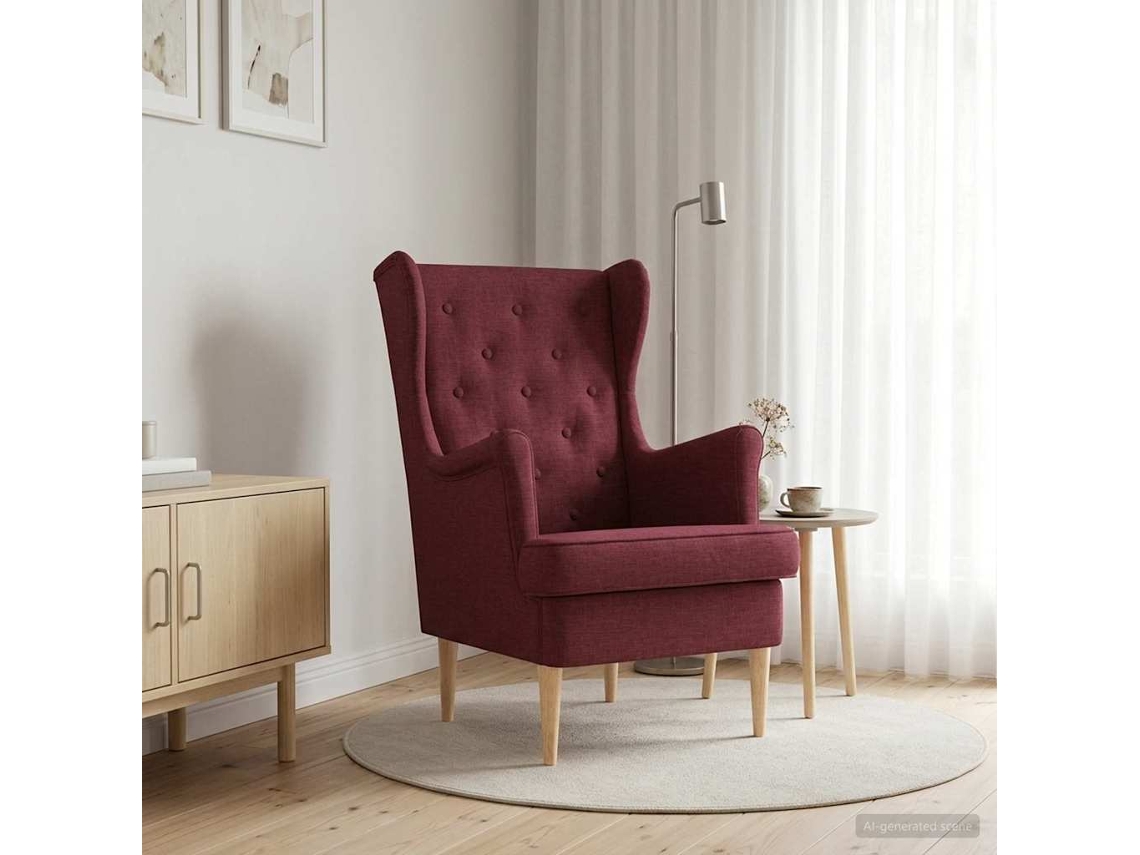 Vidaxl Poltrona Vinho Vermelho Tecido