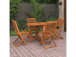 Vidaxl 5 Pcs Conjunto De Jantar Para Jardim Madeira De Acácia Maciça