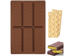 Forma De Silicone Diamante Para Chocolate - 6 Barras - Antiaderente - Bpa Livre (1ª) - Dubai