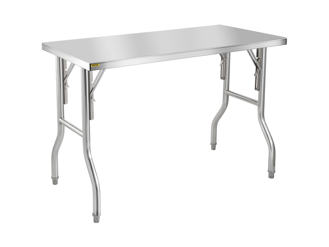 Mesa Dobrável de Aço Inoxidável 48 X 24 X 33,5 Polegadas com Carga de 661 Libras VEVOR