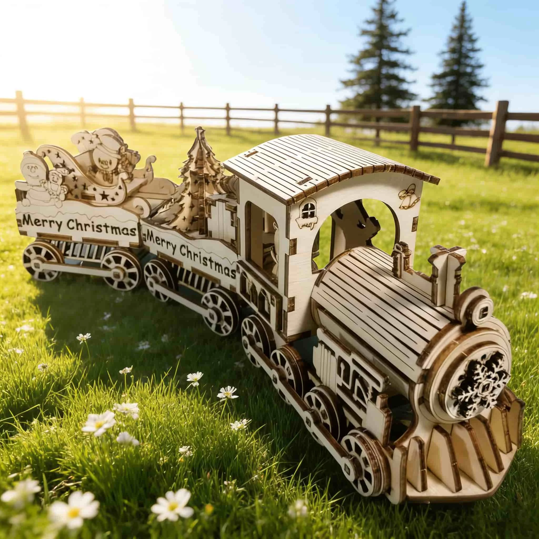 Quebra cabeça de Trem de Madeira 3d, Modelo em Escala, Kit de Modelo Faça Você Mesmo MDUG