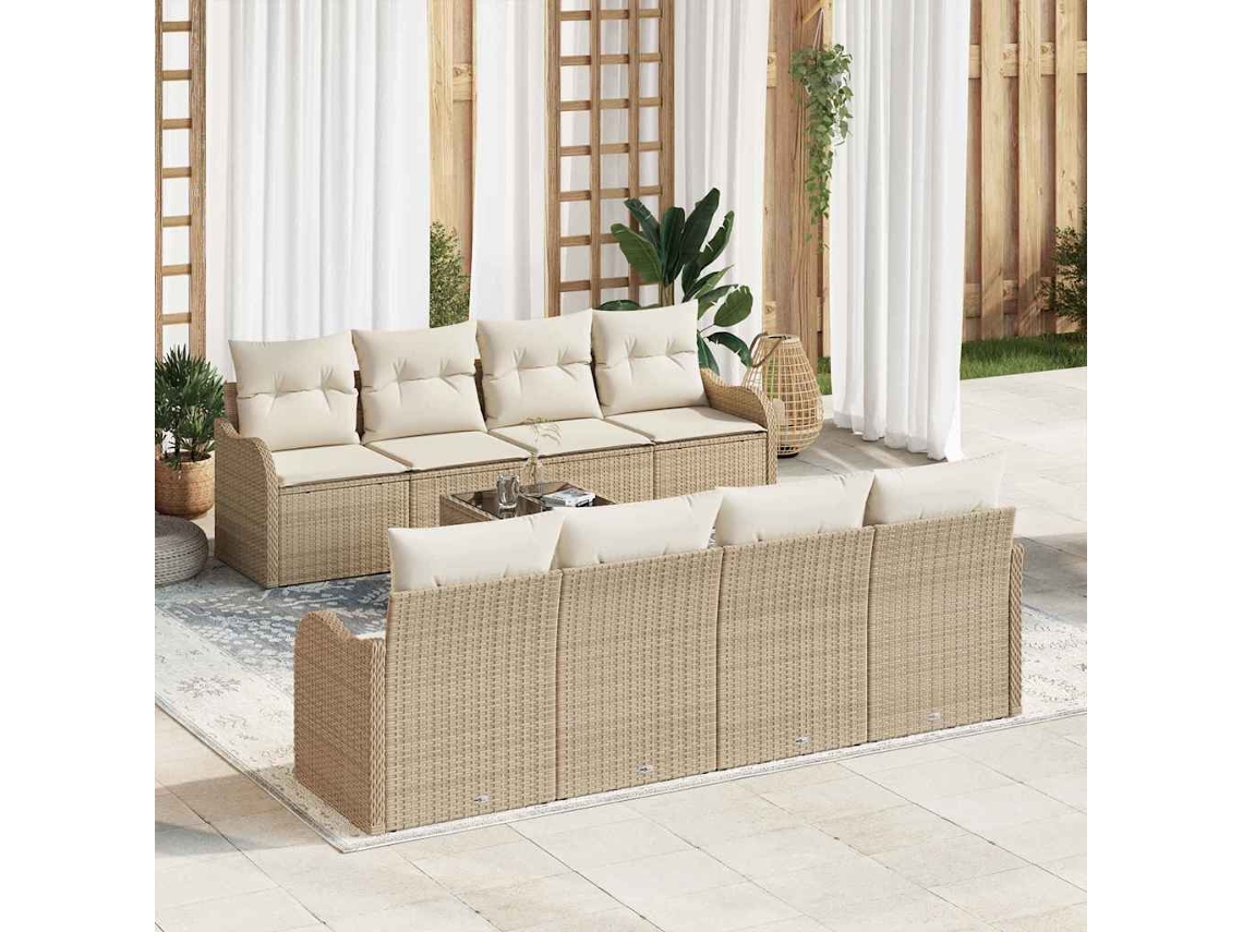 Vidaxl Conjunto De Sofá De Jardim 9 Unid. 8-número De Lugares