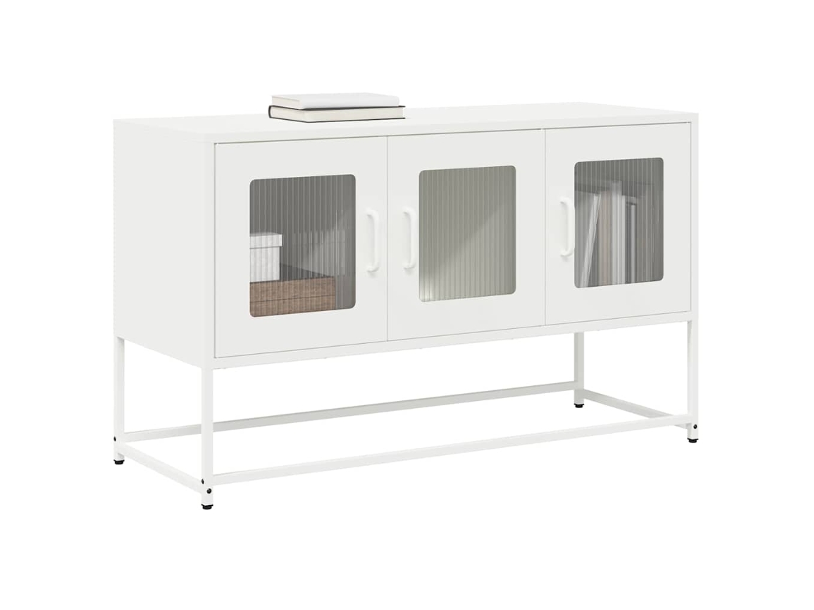 Vidaxl Móvel De Tv 100,5x39x60,5 Cm Aço Laminado A Frio Branco