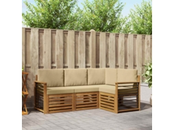 Vidaxl Conjunto De Sofás Para Exterior 4 Unid. Natural E Bege