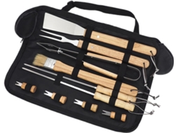 Conjunto De 10 Peças De Utensílios Para Churrasco, Com Bolsa Para Transporte.