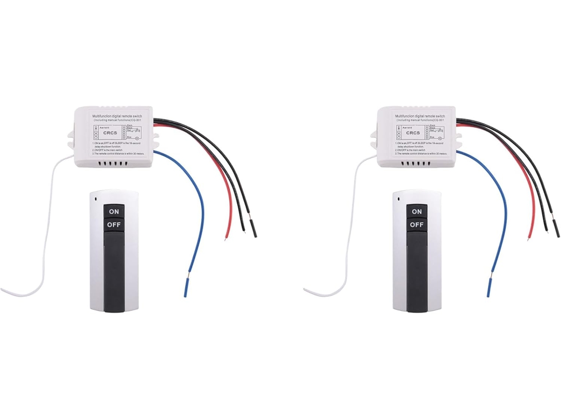 2 Canais Com Transmissor Digital Liga Desliga De 220v, 1 Receptor De Relé Sem Fio, Lâmpada Com Controle Remoto