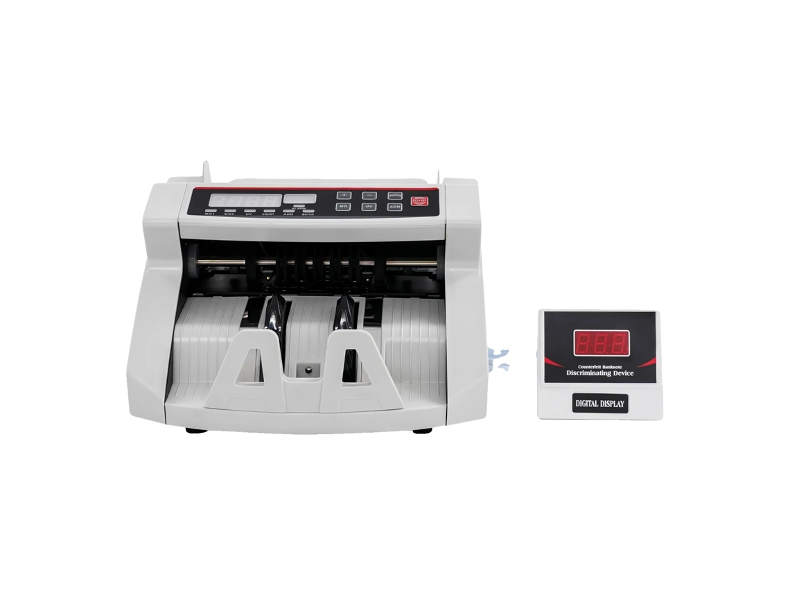 Máquina De Contar Dinheiro, Display Led, Compatibilidade Com Múltiplas Moedas, Branco