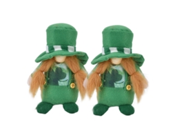 KOFIHETY 2pcs Bonecos De Duende Engraçados Feitos À Mão Decoração Dia De São Patrício Verde Chapéu Sem Rosto Para Sala Sofá Mesa