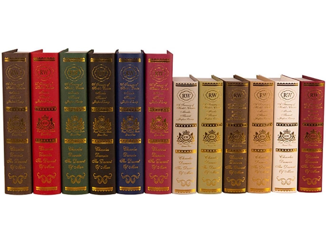 Faux Book Set Home Decor - Imitação De Estilo Antigo, Livres Stack Decorativos,