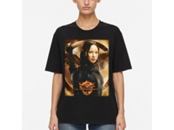 Rockinstone Hunger Games Movie Katniss Mockingjay Background Black Adult T-shirt Size:l