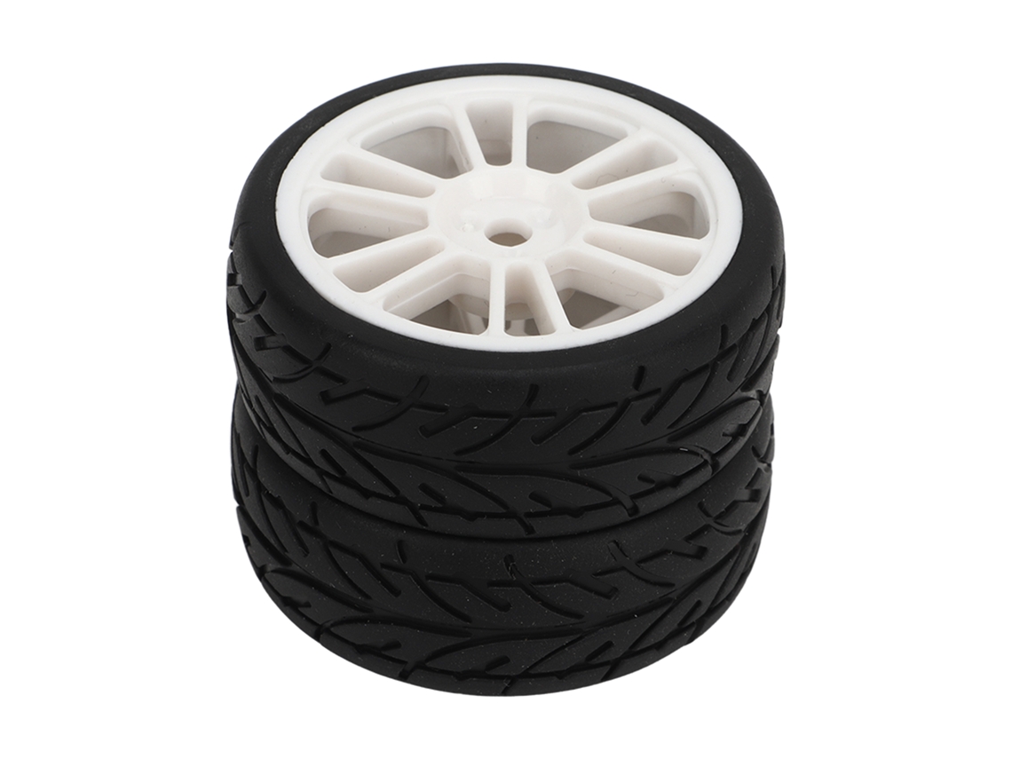 Mali 2pcs Pneu de Corrida Rc com Aro de Plástico e Pneu de Borracha para Zd Racing 1/16 16426 S16 Ex16 Preto e Branco