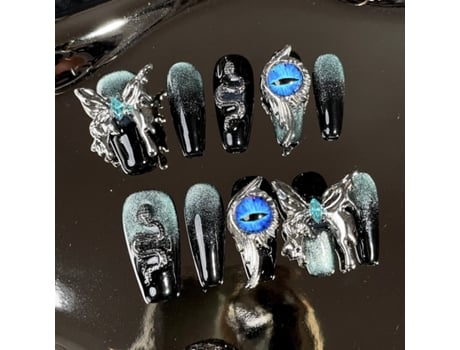 Handgefertigte Nagelkunst, Nagelsticker De Alta Qualidade, Künstliche Metall Schmetterlingsnägel, Abnehmbar. Elisefashion