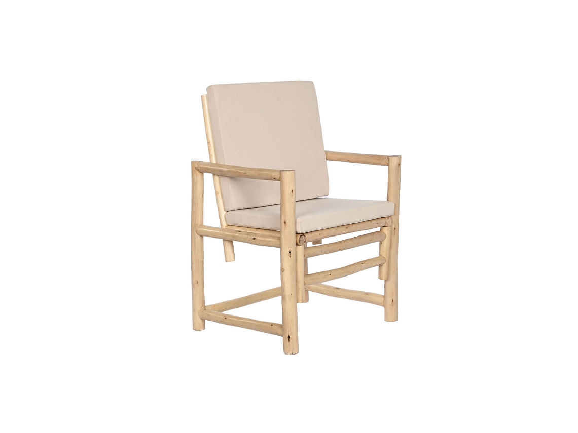 Poltrona HOME ESPRIT Branco Bege Natural Algodão 61 X 50 X 90 Cm
