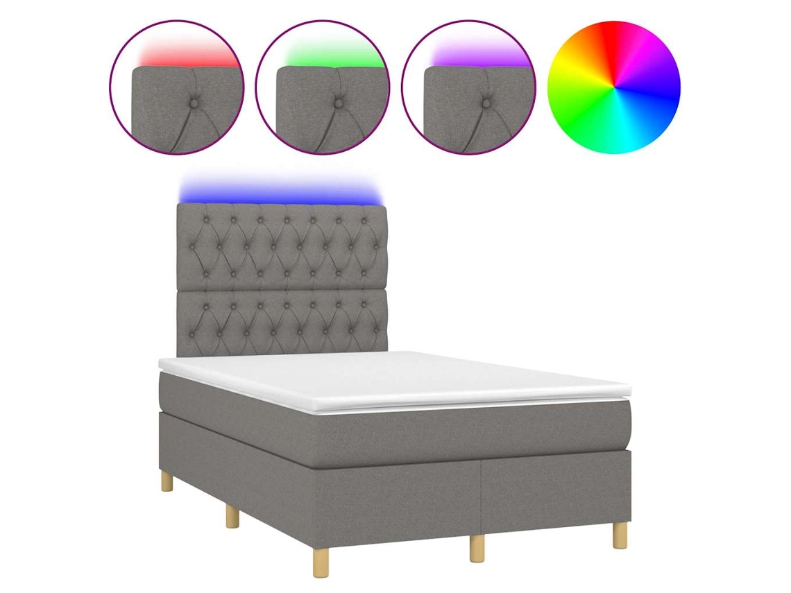 Box Spring Bed, Box Spring Beds Vidaxl Cinzeto Tecido (120 X 190 Cm)