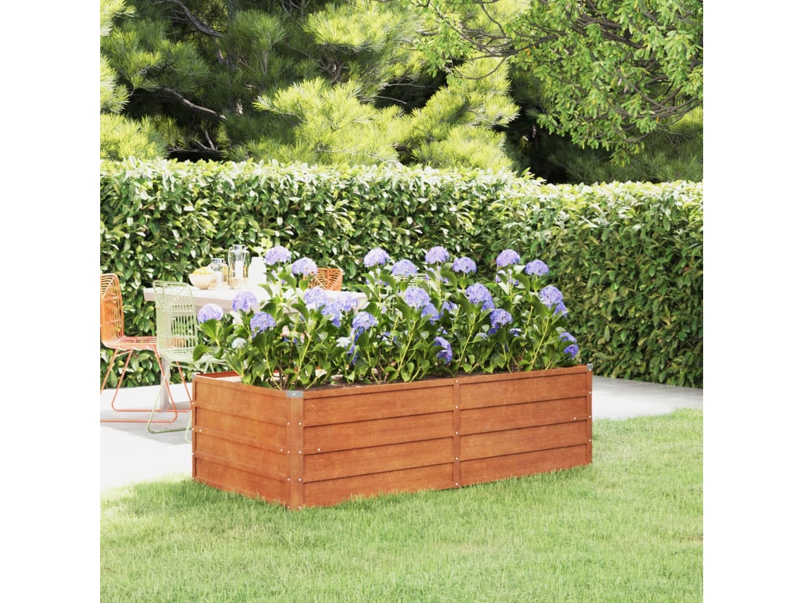 Canteiro De Jardim 160x80x45 Cm Aã§o Corten Cor Enferrujado Dkd Home Decor