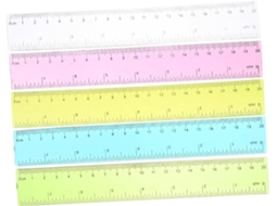 Régua De Plástico 20 Cm, Ferramenta Desenho E Medição, Pacote Com 5