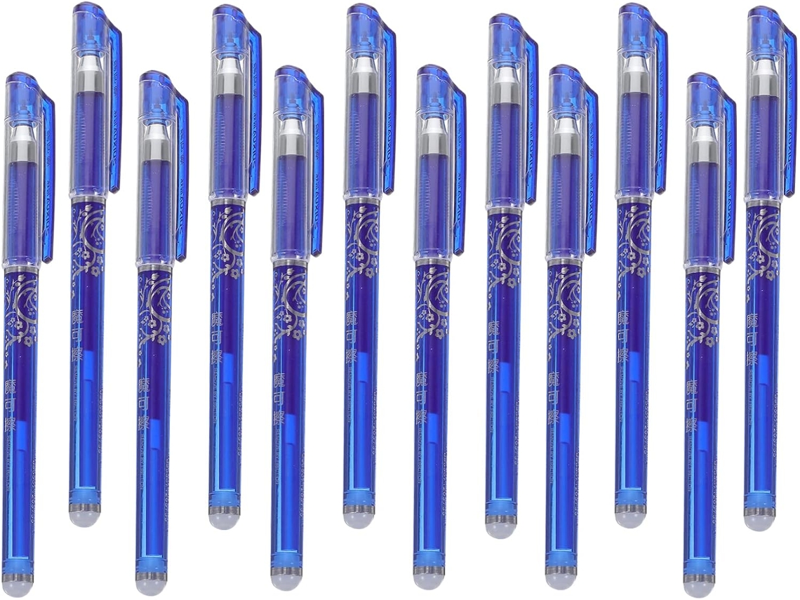 Conjunto De 12 Canetas Esferográficas Apagáveis Azuis Jojofuny,