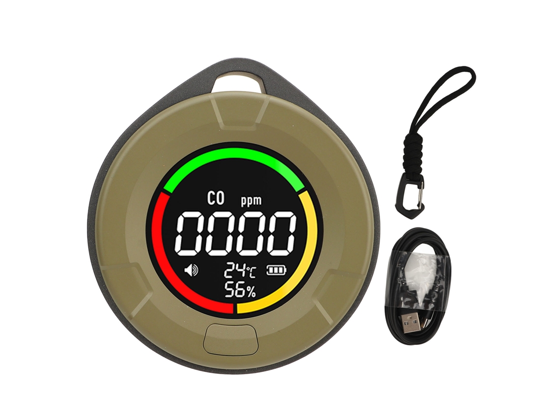 Detector de CO com Alarme YURU com Medição de Temperatura e Umidade