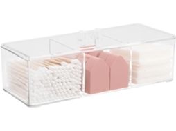 Recipiente Para Cotonetes De 3 Níveis Transparente, Empilhável, Com Tampa, Para Banheiro | Cozinha, Armazena Discos De Algodão. Aquaforge