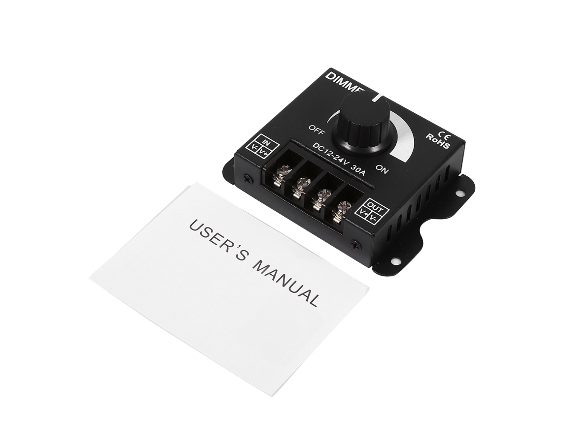 Laxiscreed Dimmer Led 12v/24v 30a Controle Por Botão, Ideal Para Corrente Elevada